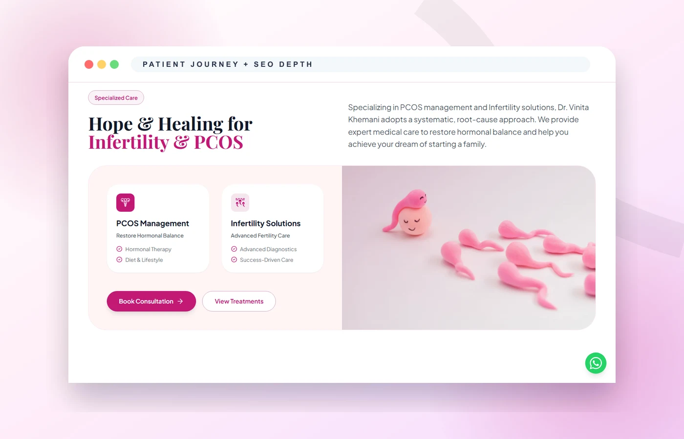 Dr. Vinita Khemani redesigned website impact mockup