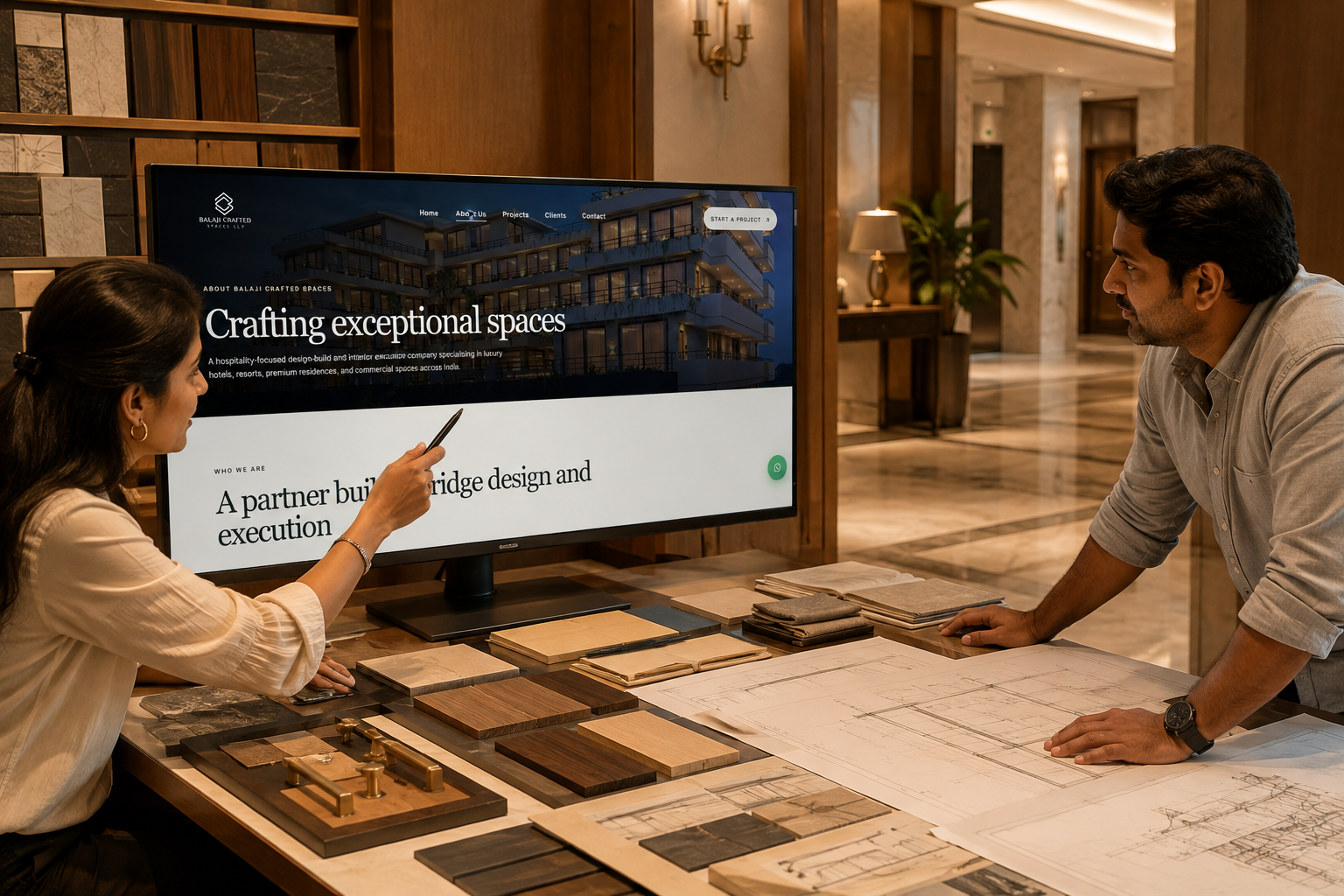 Balaji Crafted Spaces company story reviewed in an interior material library